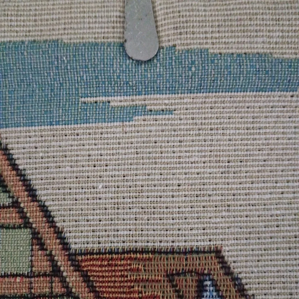 Vintage Needlepoint French Knot Cottage Garden Purse Embroidered Metal Handle‎